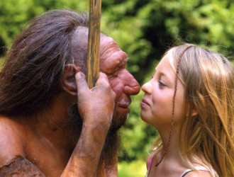 Neanderthal and girl