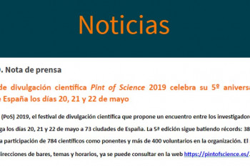 Pint Of Science en los medios. NOTA DE PRENSA